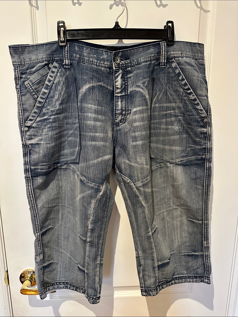 Private Member Distressed Denim Shorts Size 40 Blue Wash Men’s
